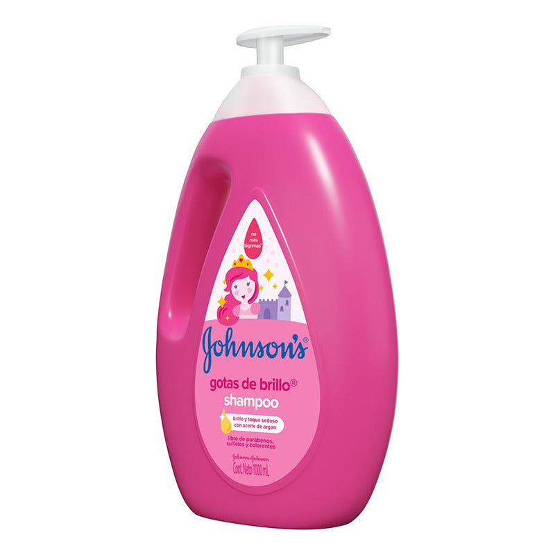 Shampoo Johnson's Shampoo Infantil Gotas De Brillo De Aceite De Argán En Dosificador De 1000ml Por 1 Unidad
