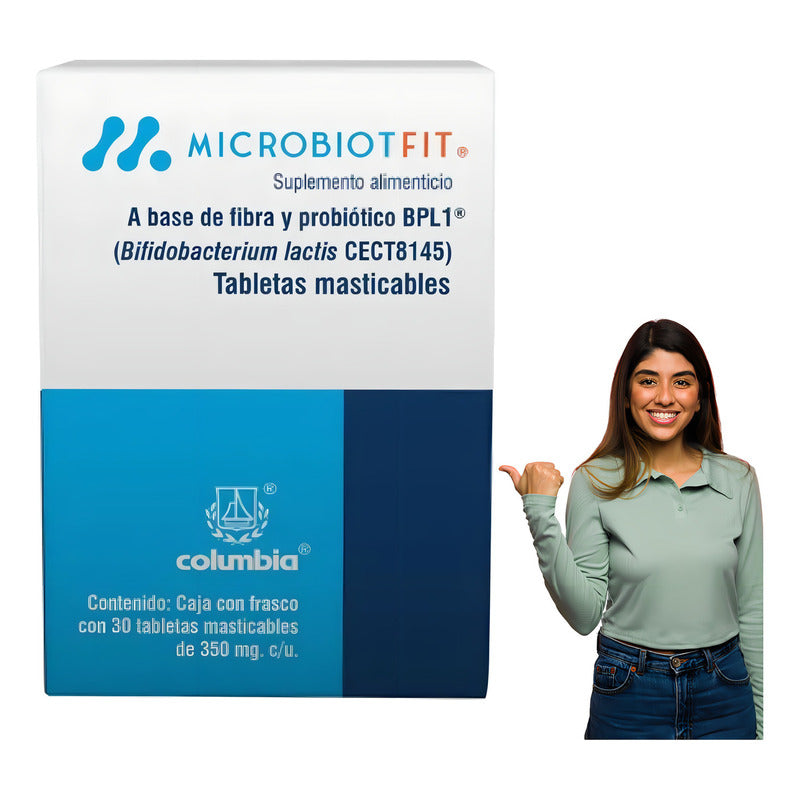 Microbiot Fit 30 Tabletas Masticables Sabor Sin Sabor