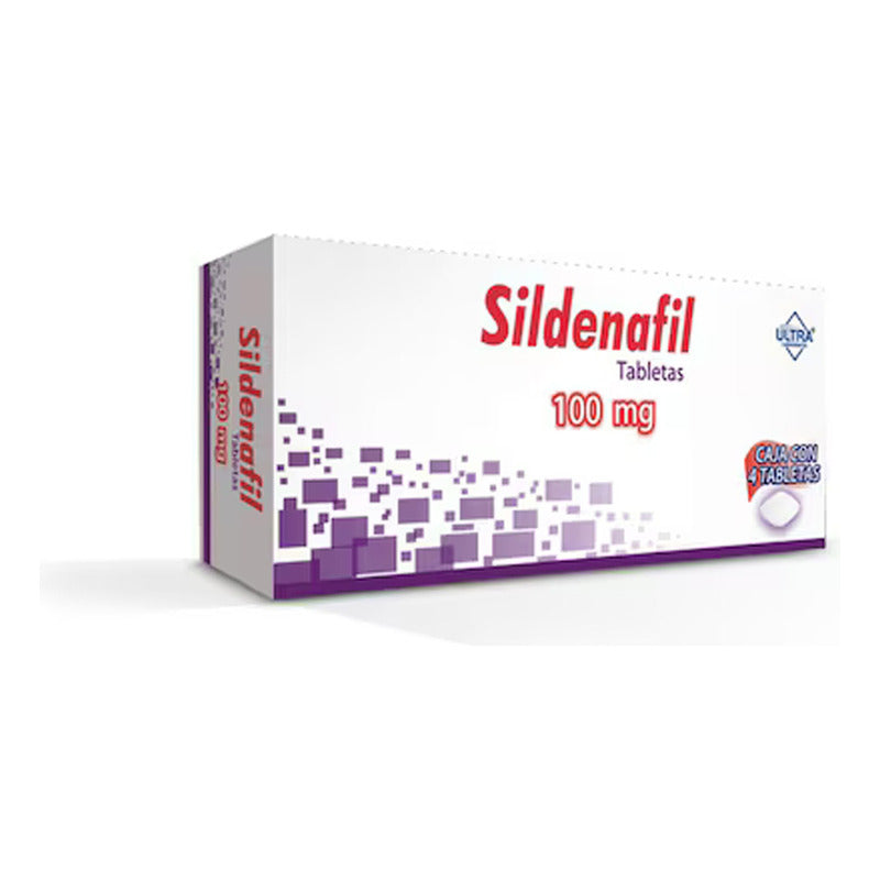 Sildenafilo Tableta 100 Mg, 4 Tabletas