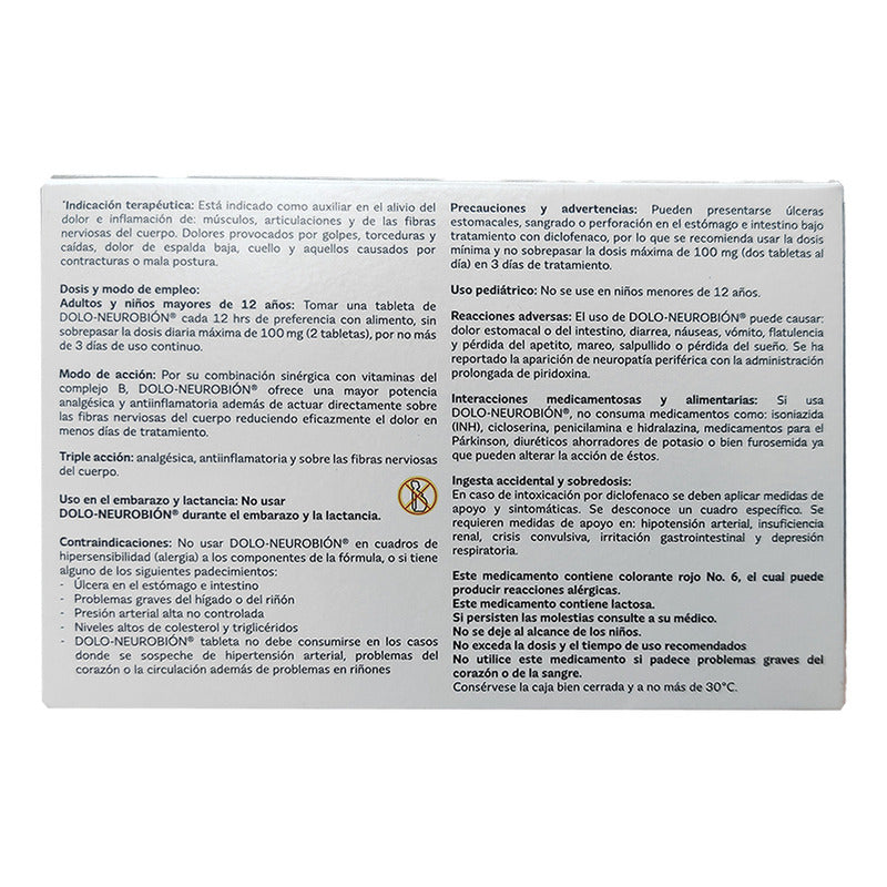 Dolo-neurobion Tableta 0.25 Mg/50 Mg/50 Mg/50 Mg, 20 Tabletas