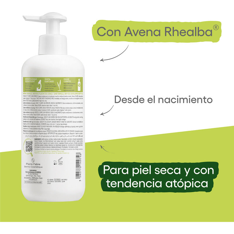 Aderma, Exomega Control Loción Emoliente, Anti-comezón Y Anti-irritación, Piel Seca Y Con Tendencia Atópica, 400ml