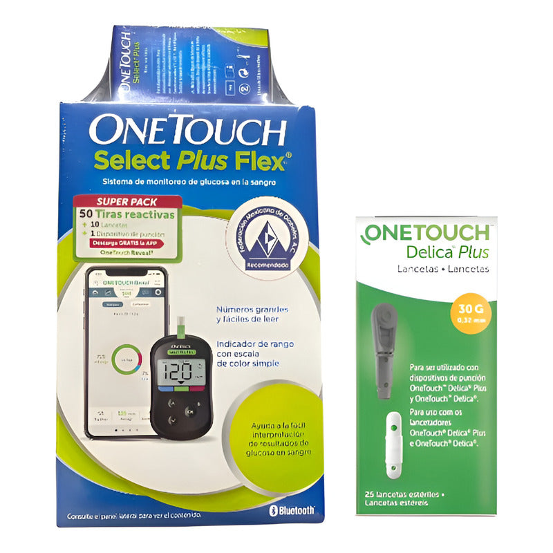 Kit 50 Tiras One Touch +35 Lancetas+lancetador+glucometro Negro