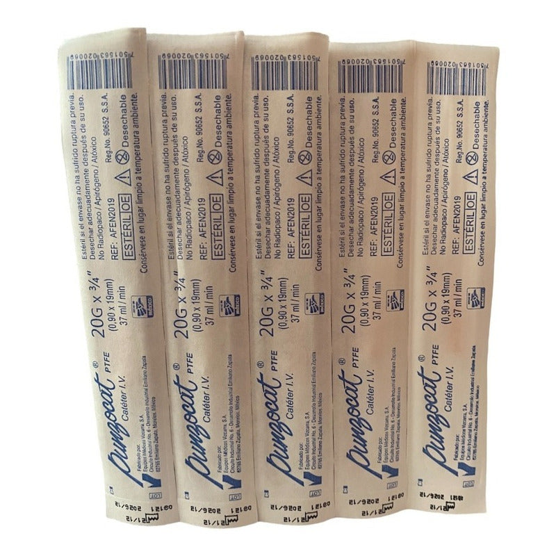 Punzocat Catéter 20gx19mm (3/4) Naranja 5 Piezas