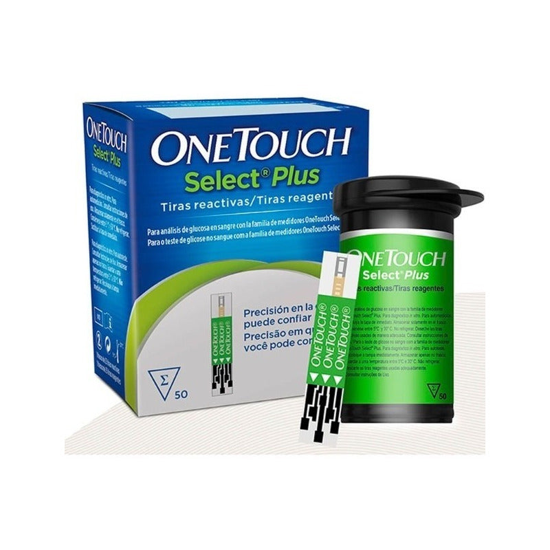One Touch Select Plus 50 Tiras Para Glucometro