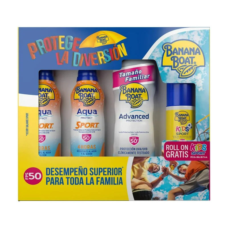 Protector Solar Banana Boat Pack Familiar 4 Piezas