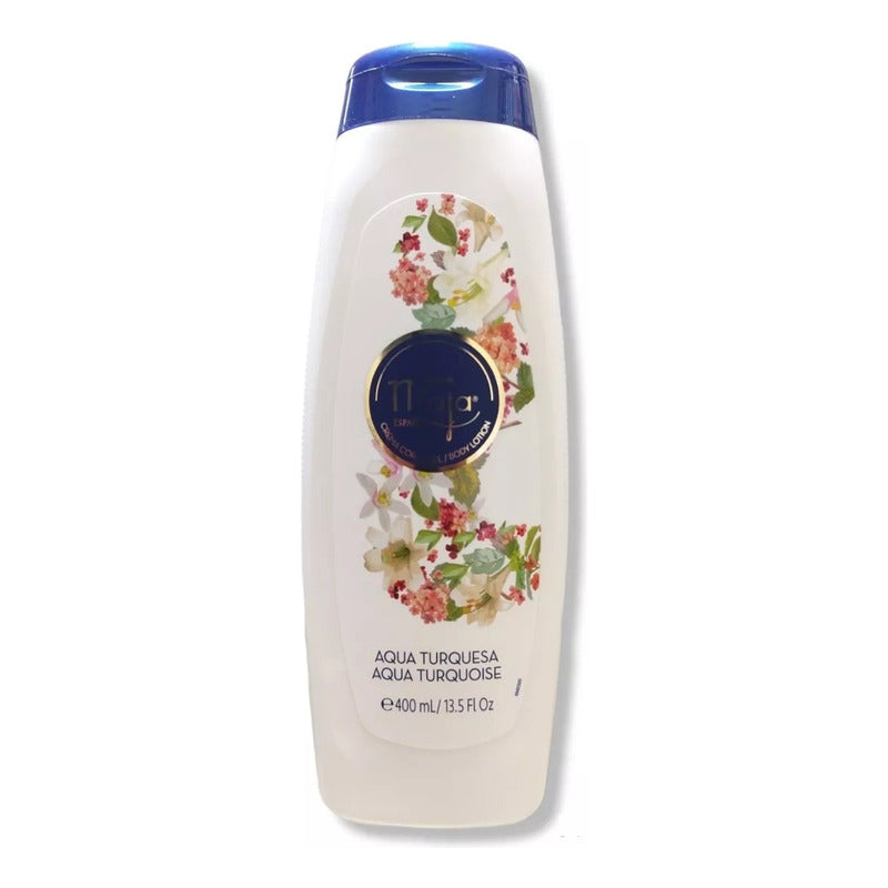 Maja Aqua Turquesa Crema Líquida Perfumada, Hidratación Suave, 400 Ml