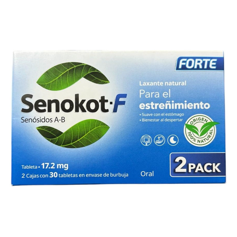 Duo Pack Laxante Senokot-f 17.2 Mg 60 Tabletas
