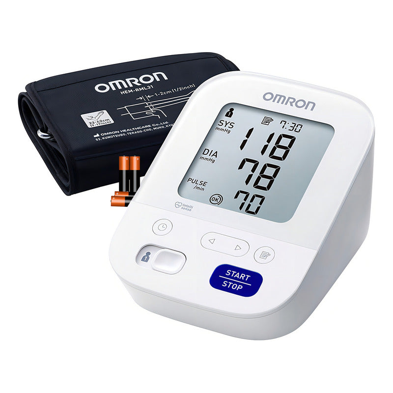 Toma Presión Digital Brazo 7154 - E Omron 2 Usuarios - Topmedic Color Negro/ Blanco