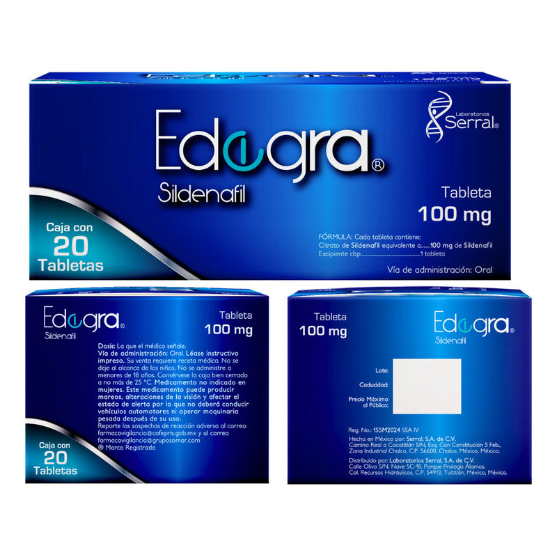 Edegra Tabletas 100 Mg, 20 Tabletas