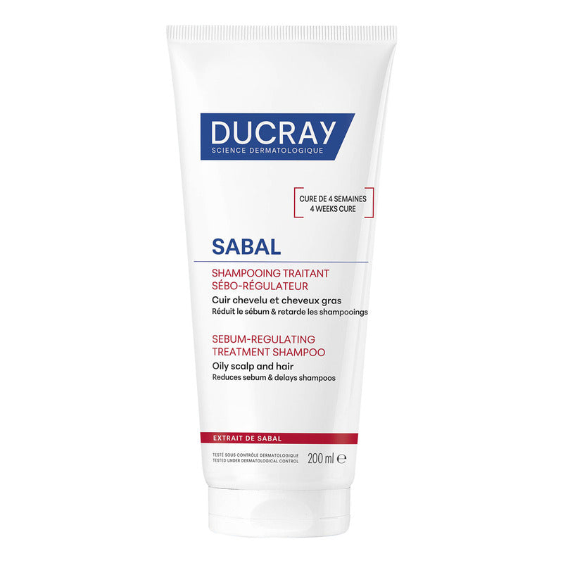 Shampoo Ducray Sabal 200 Ml Seborregulador Para Cabello Graso Con Extracto De Sabal