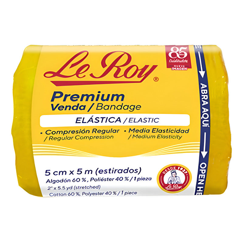 Venda Elastica Le Roy5 Cm X 5 M Bolsa C/1 Pz Blanco