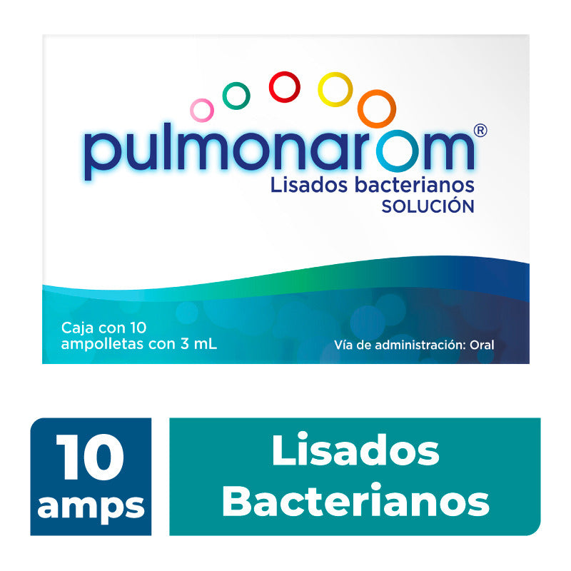 Pulmonarom Lisados Bacterianos 10 Ampolletas De 3 Ml. Auxiliar En Infecciones De Vías Respiratorias Acortando El Tiempo De Tratamiento