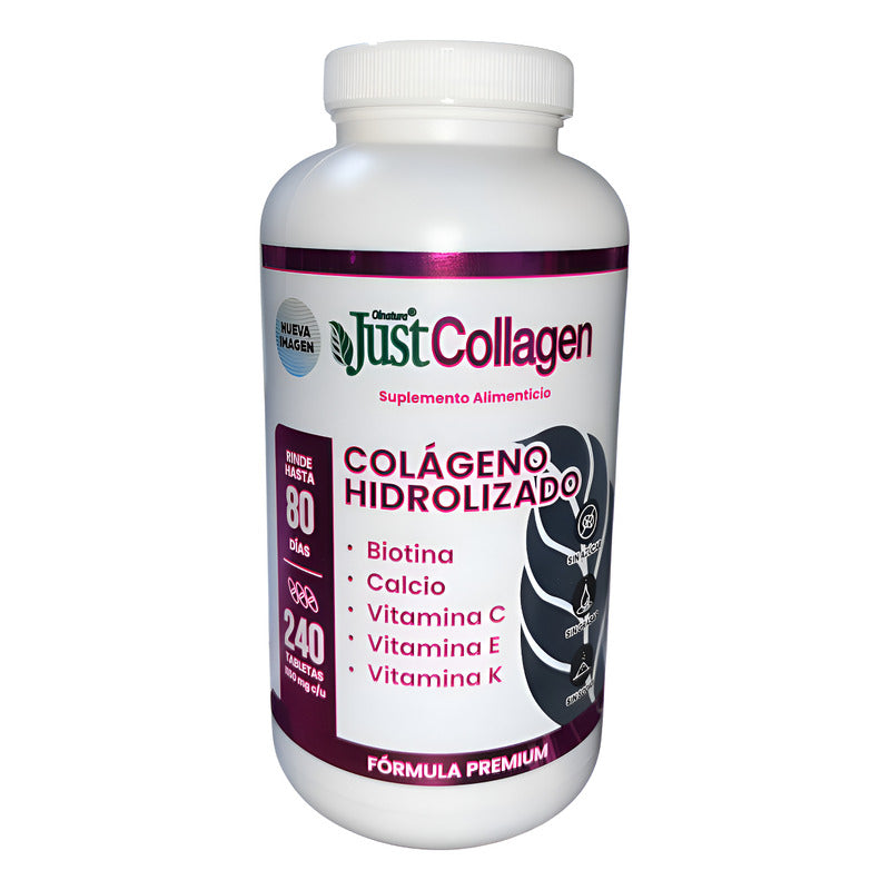 Justcollagen Colágeno Hidrolizado 240tabs 1150mg C/u Sin Sabor