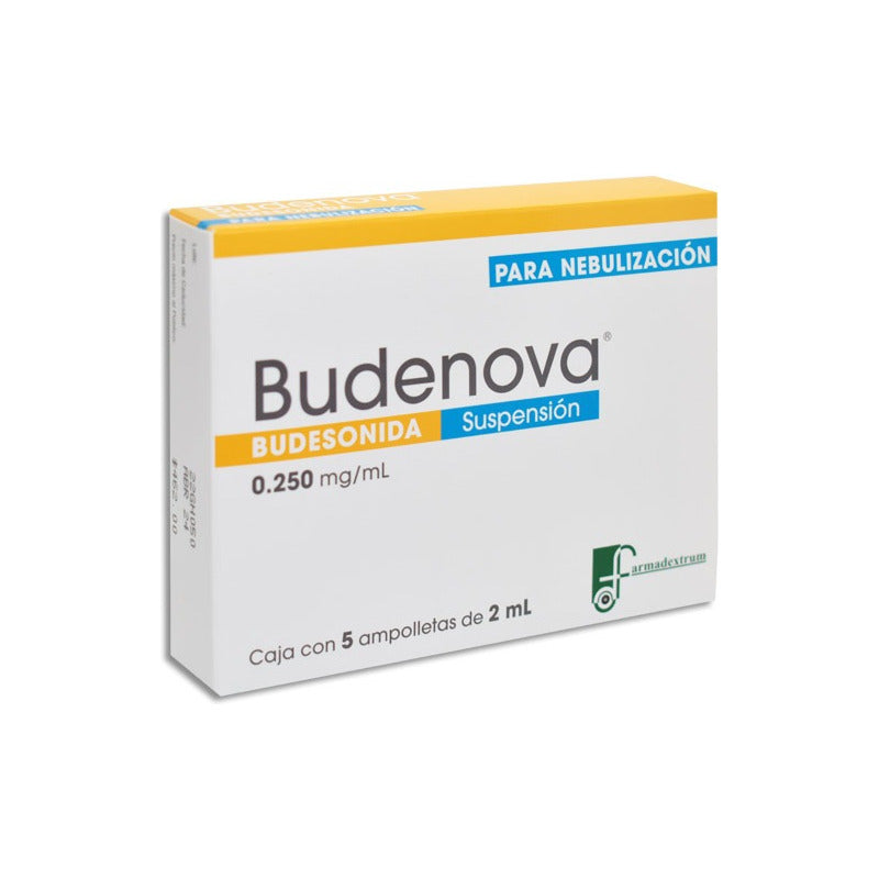Budenova Budesonida Suspensión 0.250mg/ Ml 5 Amp De 2ml Cu