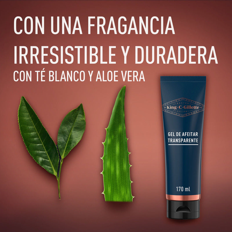 Gel Para Afeitar King C. Gillette Con Aloe Para Rasurar La Barba Con Rastrillo 170ml