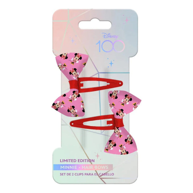 Set De 2 Clips Para Cabello Disney 100 Minnie Mouse