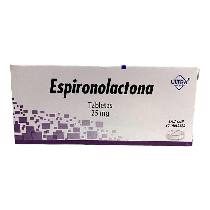 Espironolactona Ultra 25mg 20 Tabletas
