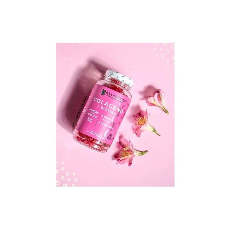 Belabear Colágeno + Biotina 100gomitas Fresa Solanum Sfn