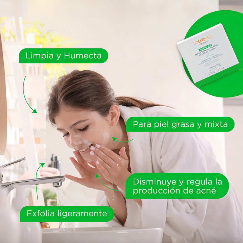 Antiacné Jabón Dermolimpiador 100 G - Trioximed By Omanu