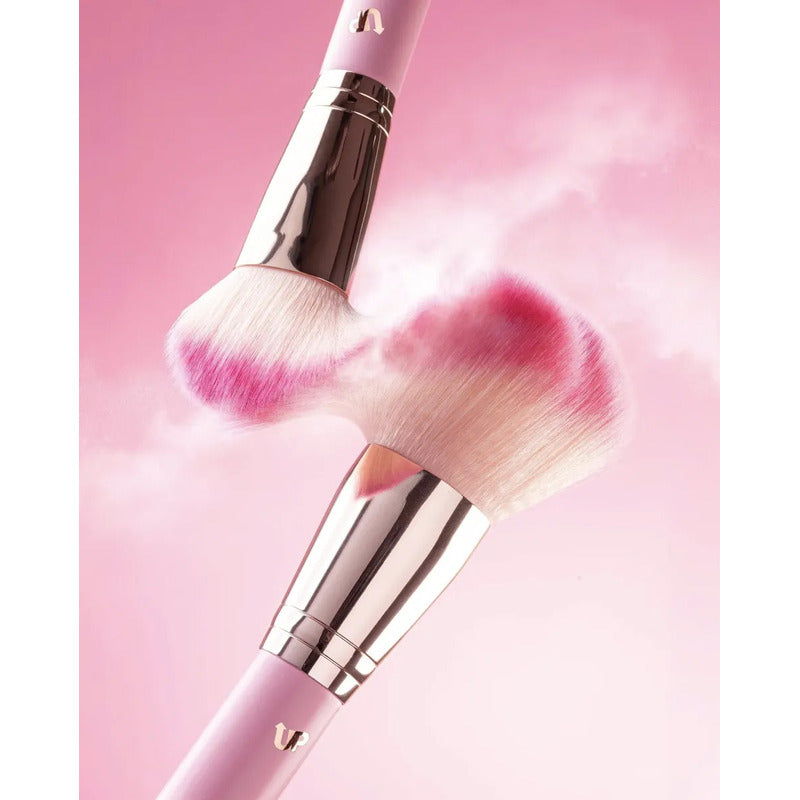 Set 12 Brochas Cosmetiquera Puffer Pink Up Edición Limitada Rosa