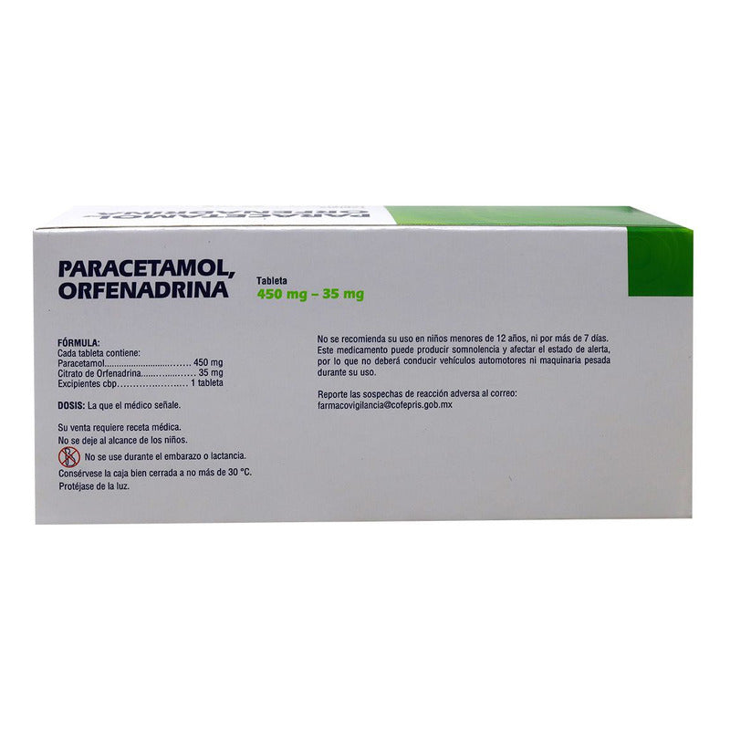 Paracetamol/orfenadrina (maver) C/50 Tabs. 450/35 Mg.