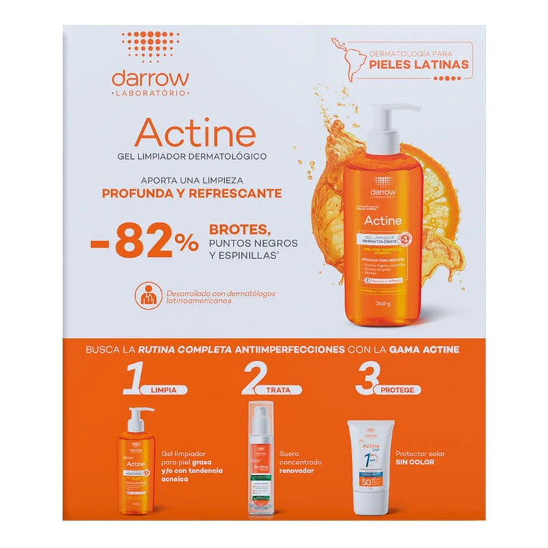 Kit 2 Darrow Gel Limpiador Actine240ml+gel Regalo 40ml