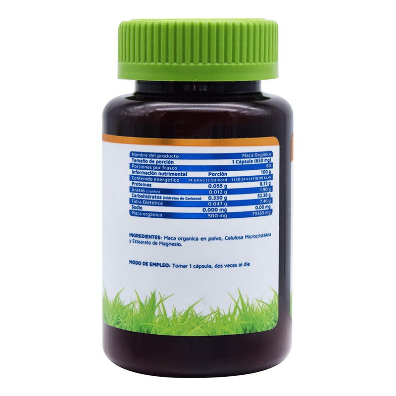 Suplemento Alimenticio De Maca Organica Vidanat 60 Caps Sin Sabor