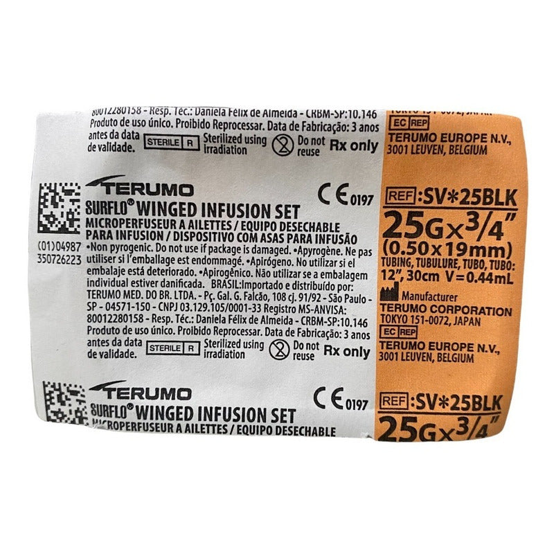 3 Piezas Terumo Mariposa Equipo Para Infusion 25gx19mm (3/4)