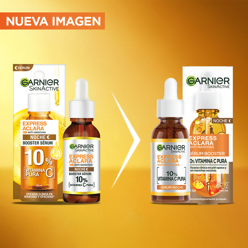 Garnier Express Aclara Sérum Noche Antimanchas Con Vitamina C Pura, 30ml
