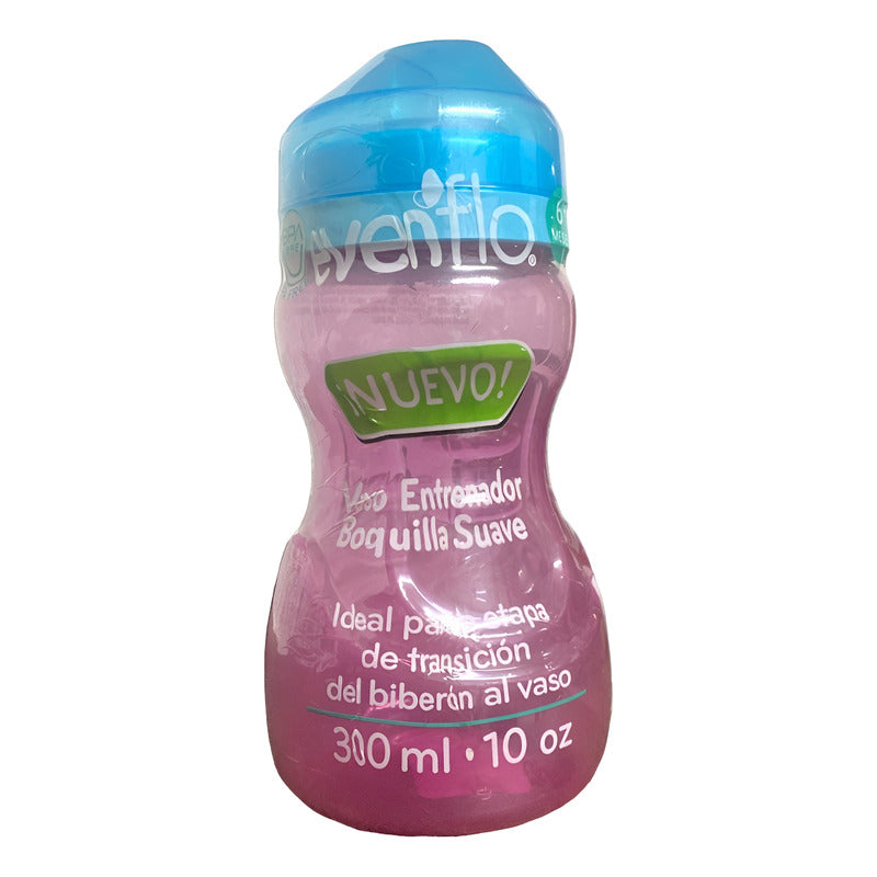 Vaso Entrenador Evenflo Boquilla Suave 10 Onzas Rosa Azul