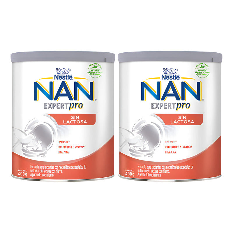 Duo Pack Nestlé Nan Expertpro Sin Lactosa 400g C/u Sin Sabor