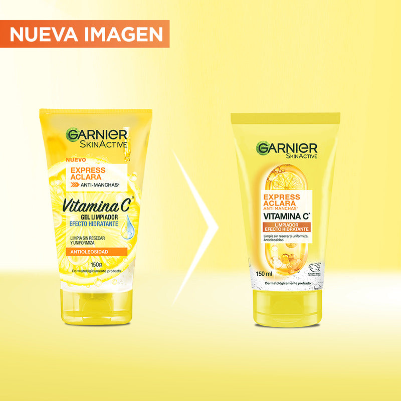 Garnier Skin Active Gel Limpiador Facial Con Vitamina C, Piel Mixta, 150g