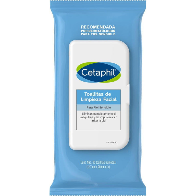 25 Toallitas De Limpieza Facial Cetaphil Para Piel Sensible