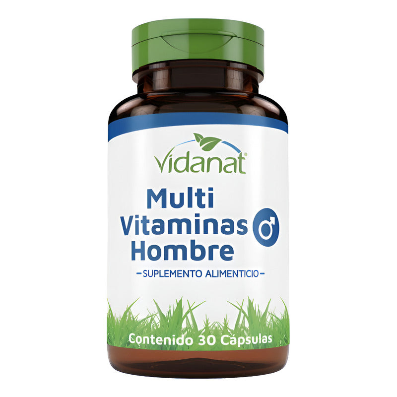 Multivitaminas Para Hombre Vidanat Suplemento 30caps Natural