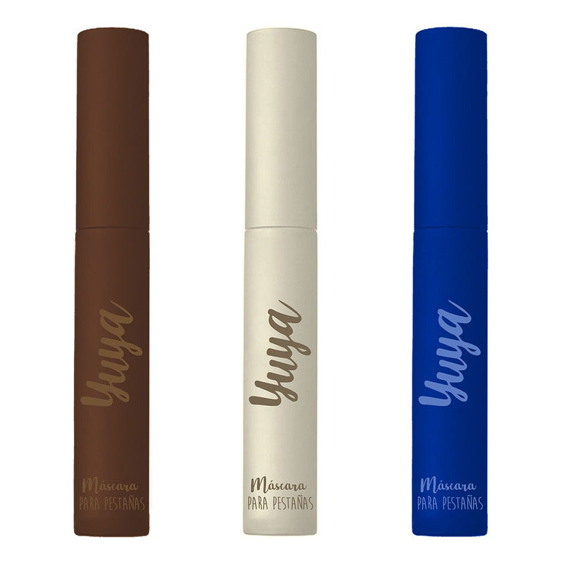 Pack X3 Máscaras Pestañas 10 Aceites Negra Café Azul Yuya
