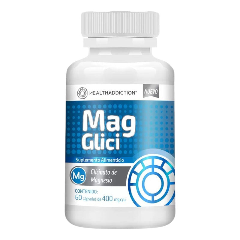 Healthaddiction Magglici Glicinato De Magnesio Frasco 60caps Sabor Sin Sabor