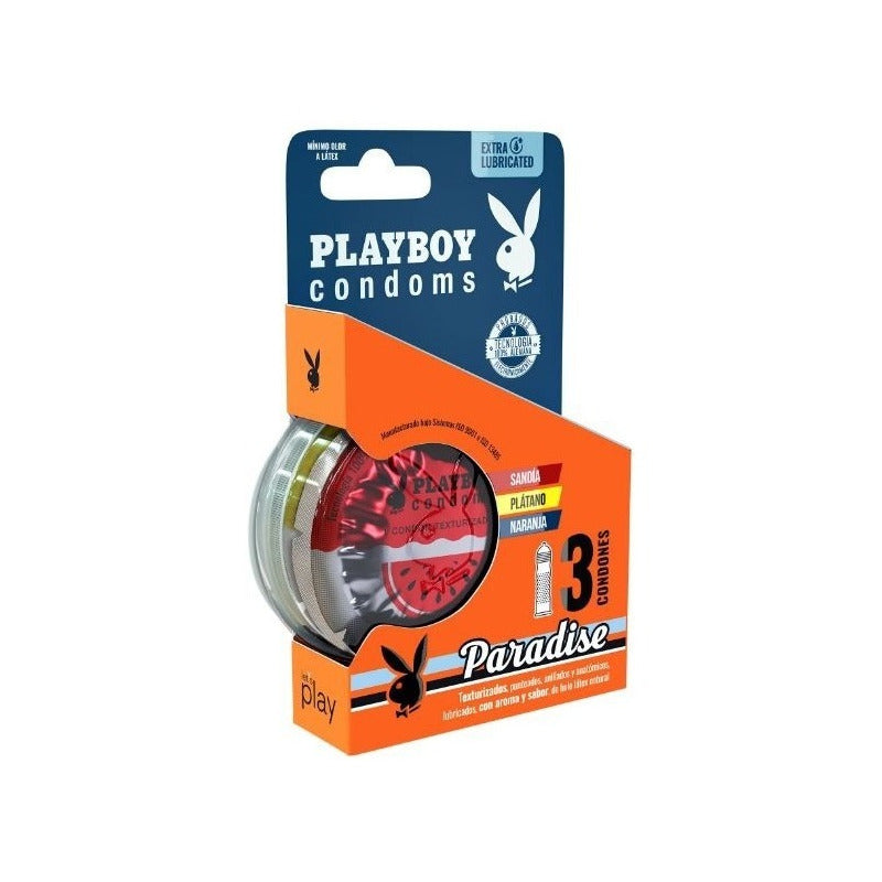 Condones De Látex Playboy Paradise 3 Condones