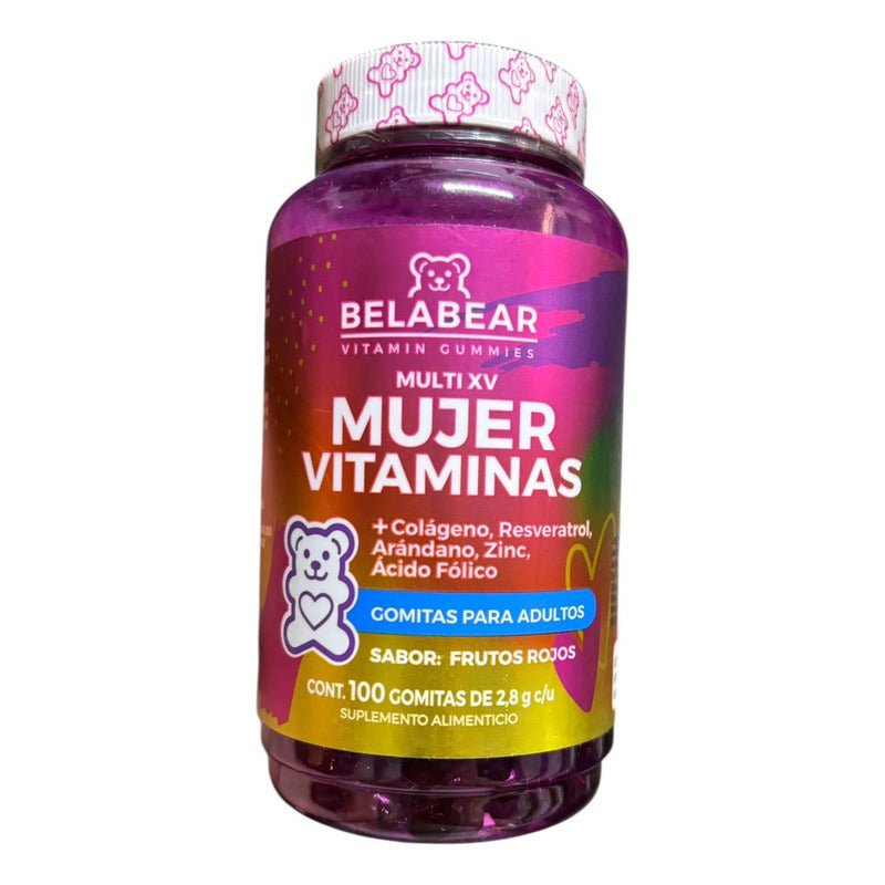 Belabear Multivitamínico Para Mujer 100 Gomitas Frutos Rojos