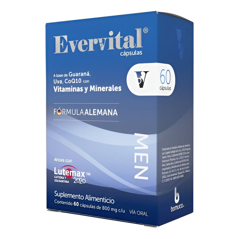 Evervital Men Vitaminas Y Minerales 60 Cápsulas Na