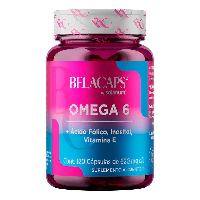 Solanum Belacaps Omega 6 + Ácido Fólico Y Vitaminas 120 Caps Sin Sabor