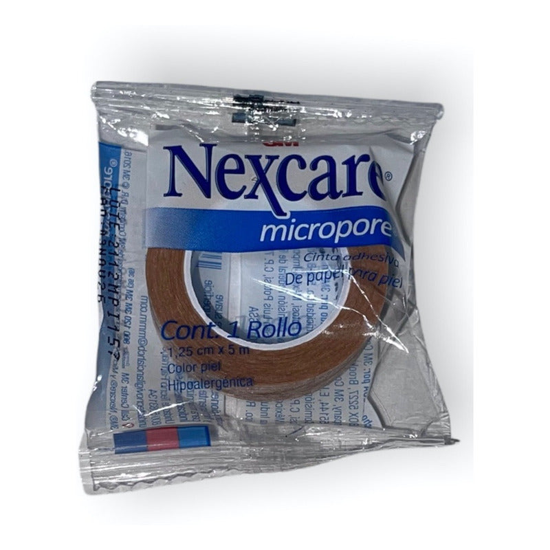 4 Cintas Micropore Color Piel 1.25cm X 5m Nexcare 3m