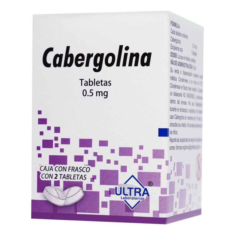 Cabergolina Ultra Cabergolina 0.5 Mg Frasco C/2 Tabletas - Ultra Laboratorios, S.a. De C.v.