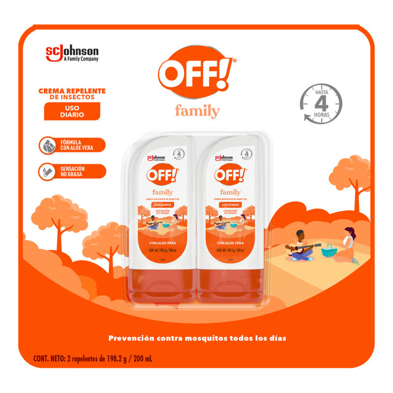 Pack Off Family Repelente De Mosquitos Crema 2 Unidades200ml