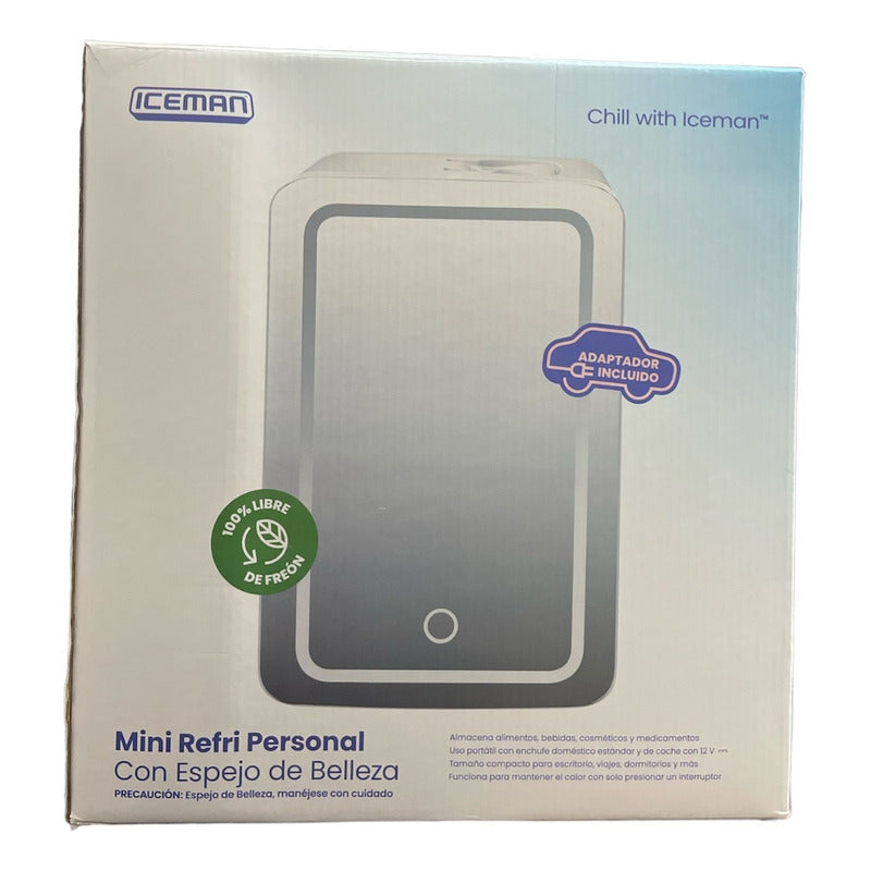 Mini Refrigerador Con Espejo Luzled Mantiene El Frío/ Calor Blanco