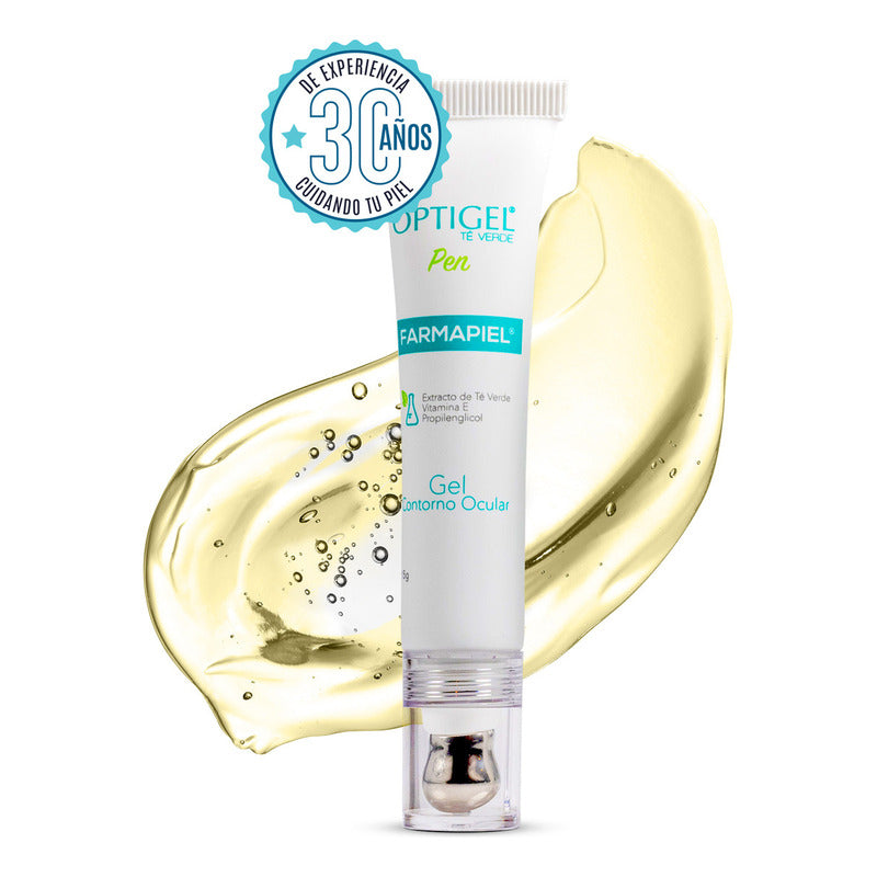 Optigel Contorno De Ojos Gel Anti Ojeras, Bolsas Y Arrugas Antioxidante, Hidratante, Reafirmante Y Antiinflamatorio Con Té Verde, Vitamina E Y Hamamelis Punta Metálica Efecto Frío 15 G