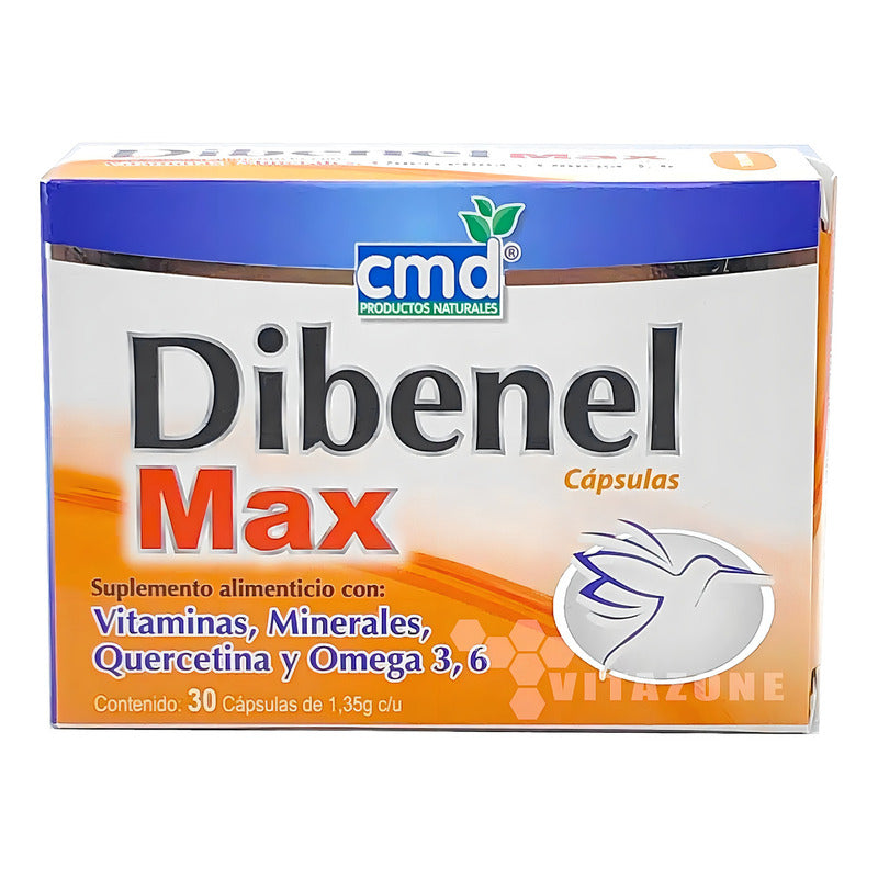Dibenel Max Multivitaminico, Quercitina, Omega C/30 Cáps Cmd Sabor Capsulas Sin Sabor