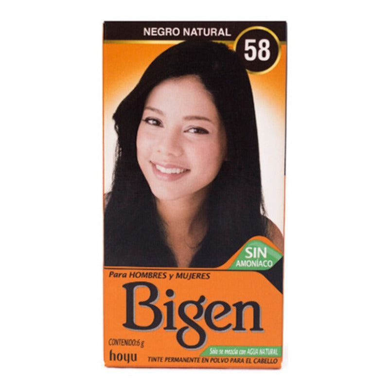 2 Bigen Tinte Permanente Cabello Hombres Y Mujeres Tono 58 58 Negro Natural