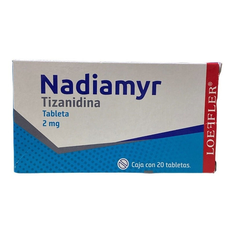 Tizanidina Nadiamyr (generico De Sirdalud) 2mg 20 Tabletas