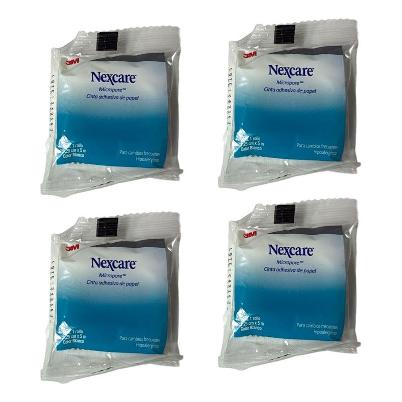 4 Cintas Micropore Blancas 1.25cm X 5m Nexcare 3m