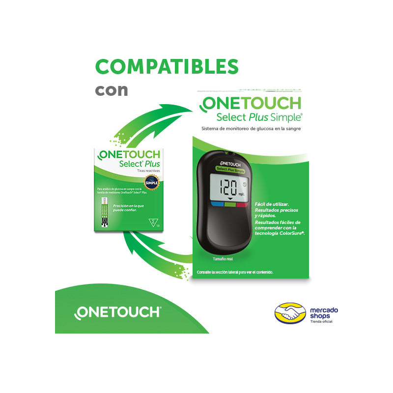 Glucómetro Onetouch Select Plus Simple 25 Tiras 25 Lancetas Negro